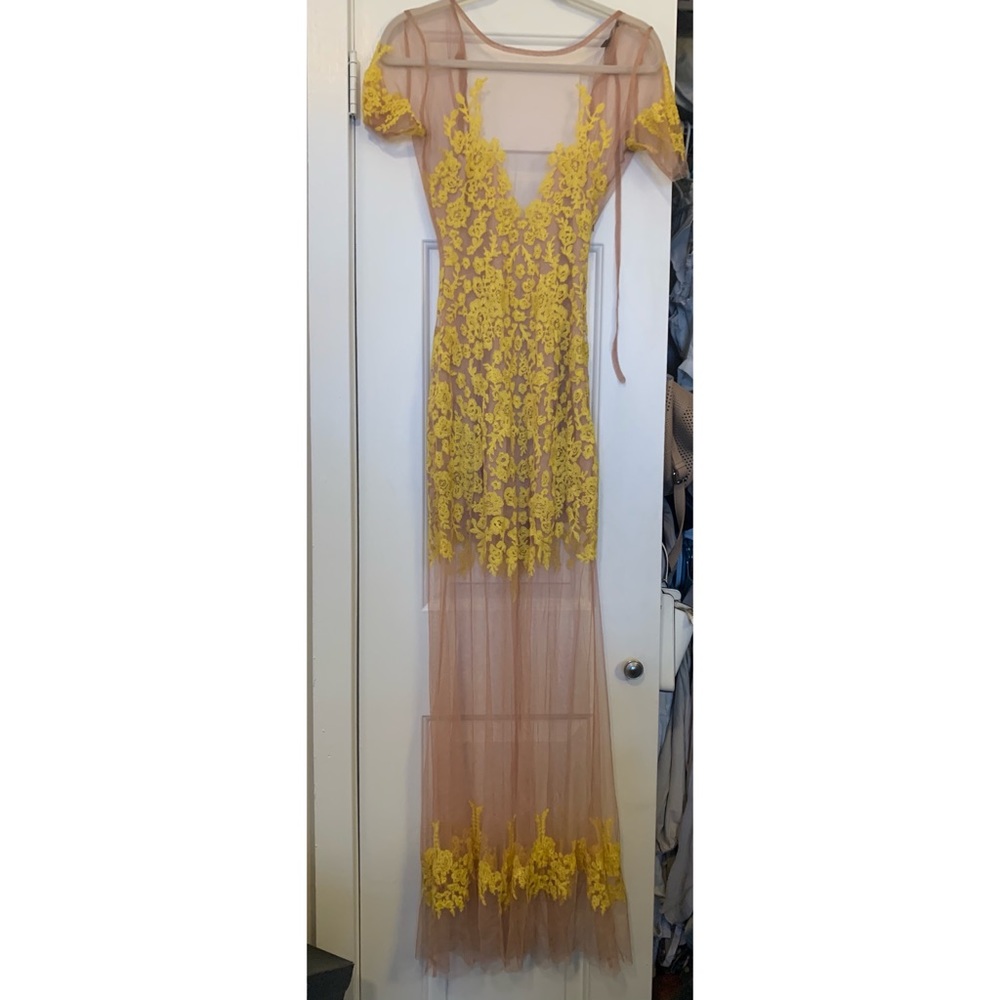COPY - For love and Lemons luau dress in yellow